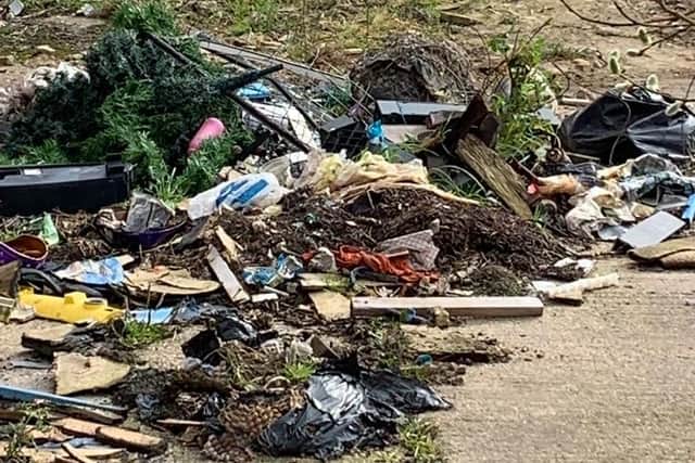 Rubbish dumped at the site