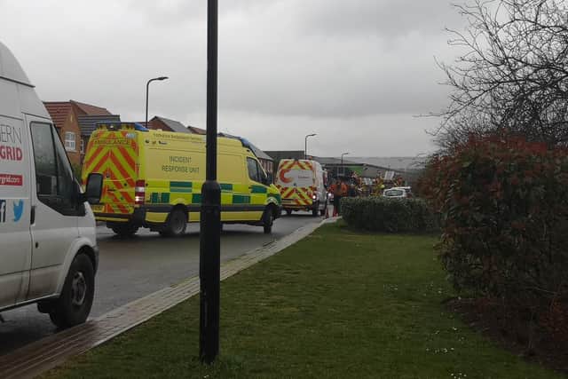 Emergency services at the scene on Wharf Road. Pictures and video: Joe Cawthorn