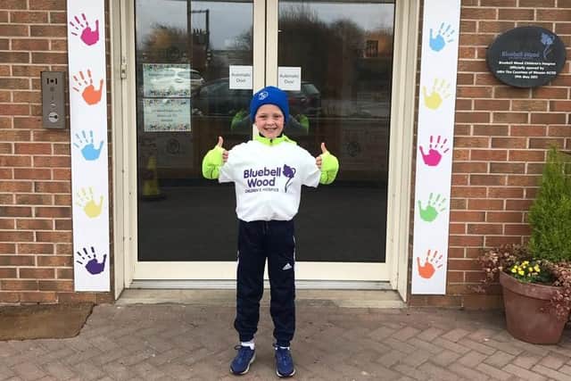 Shay O'Grady sets off on his 16-mile walk from Bluebell Wood Children's Hospice.
