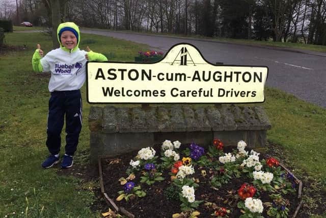 Shay O'Grady in Aston-cum-Aughton on his walk from Bluebell Wood Children's Hospice to Hillsborough.