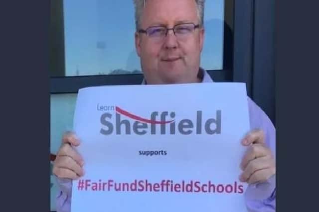 Learn Sheffield chief executive Stephen Betts supporting the Fair Fund Sheffield Schools Campaign