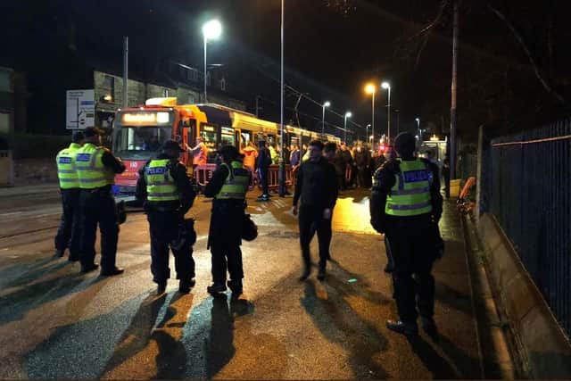 Fans have complained about police tactics at last night's derby game