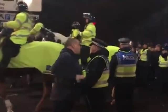 Fans have complained about police tactics at last night's derby game