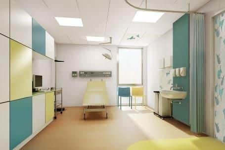 The design of how room in the new emergency department will look.