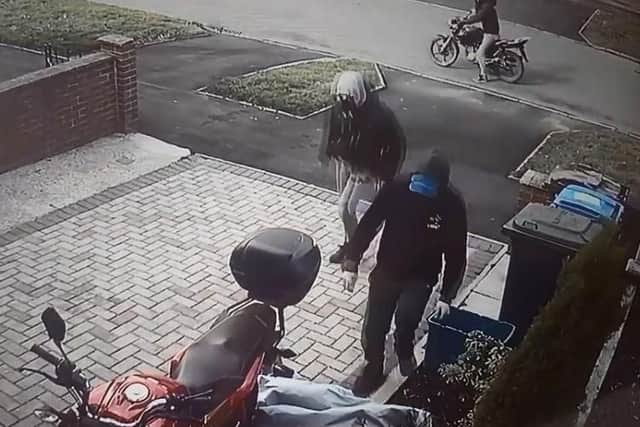 Crooks were caught attempting to steal a motorbike from a driveway in Handsworth, Sheffield