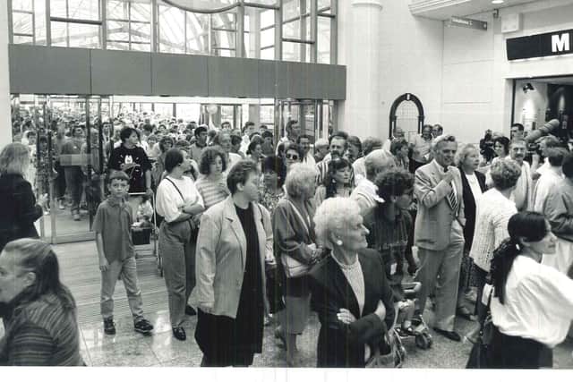 Eager shoppers flock in to get the first look at the new Meadowhall.