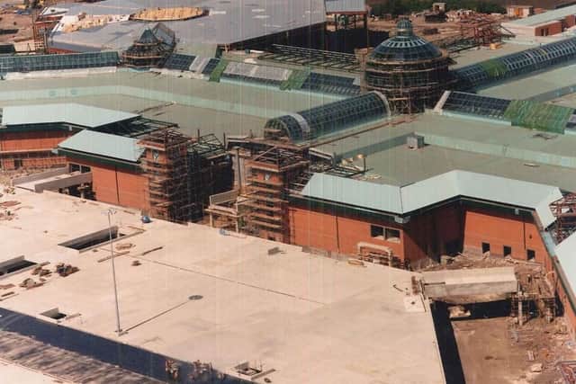 The centre nears completion ahead of its 1990 opening.