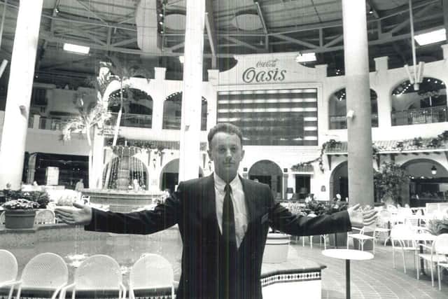 The Oasis food court - with its fondly remembered big screen.