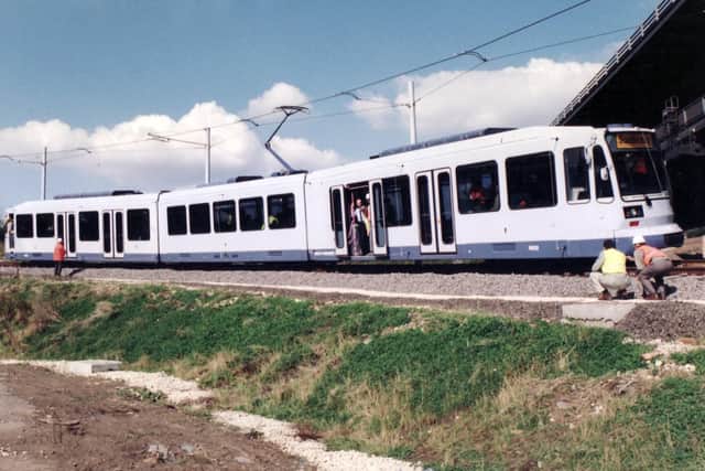 Trams were the favoured method of getting to Meadowhall - as they still are for many. Here's one en route nearly 30 years ago.