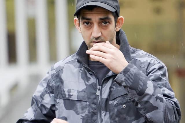 Usman Din leaving Sheffield Magistrates' Court this morning