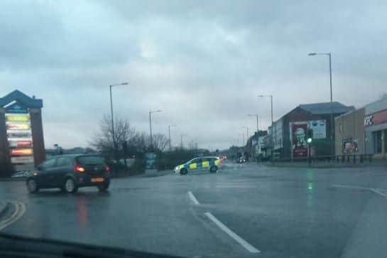 A crash has led to the closure of a busy road in Sheffield this morning