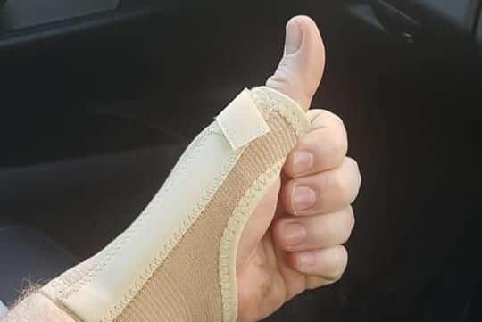 A police officer was injured when he rugby tackled a scooter rider to the ground in Sheffield