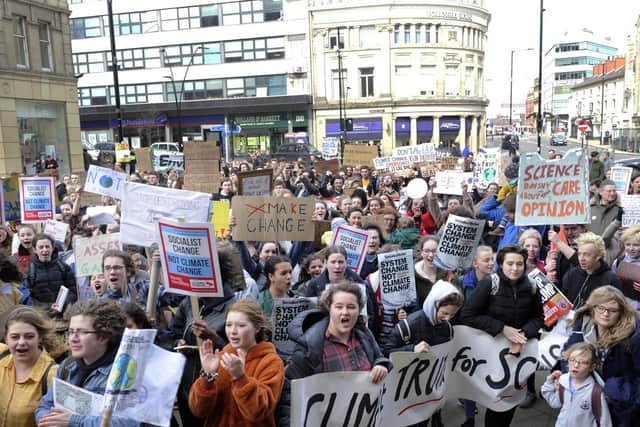 Sheffield Students protesting outside Sheffield Town Hall against the destruction of their future........Pic Steve Ellis