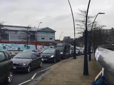 The protests caused traffic chaos.