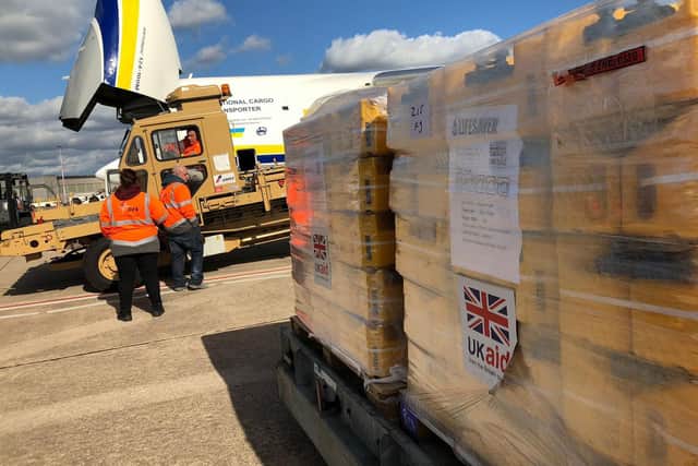 Department for International Development handout photo of UK aid waiting to be loaded onto a plane at Doncaster-Sheffield airport for Maputo in Mozambique to help those caught up in the devastation caused by Cyclone Idai in south-east Africa. PRESS ASSOCIATION Photo. Issue date: Sunday March 24, 2019. Across Mozambique it is estimated that 1.8 million people have been affected by the cyclone, which also ravaged parts of Malawi and Zimbabwe. See PA story POLITICS Cyclone. Photo credit should read: DfID/PA Wire

NOTE TO EDITORS: This handout photo may only be used in for editorial reporting purposes for the contemporaneous illustration of events, things or the people in the image or facts mentioned in the caption. Reuse of the picture may require further permission from the copyright holder.