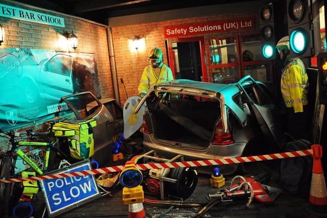 A road traffic incident, one of the displays upstairs, in the museum. Picture: Marie Caley