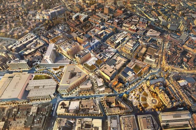 An aerial view of what Heart of the City II will look like once complete.