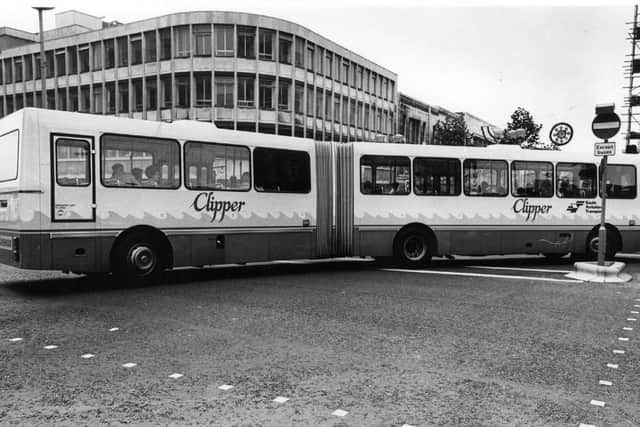 The distinctive Clipper bus was known for its bendy middle bit - and was state of the art when it first took to the roads in the early 80s.