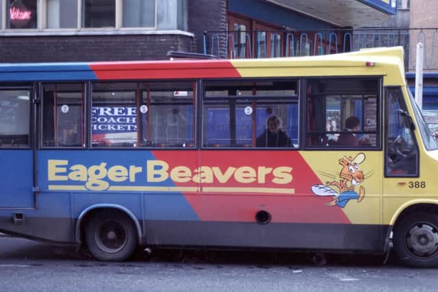 These brightly coloured mini buses were another familiar sight in Sheffield in the 80s and 90s.