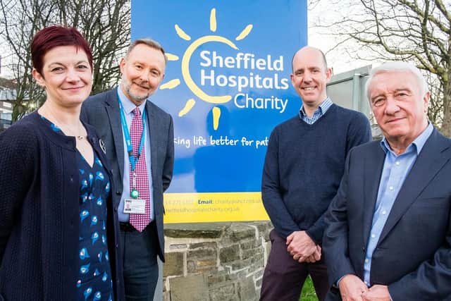 Sheffield businessman and chairman of The A&S Leisure Group, Dave Allen (far right) made the 1.3 million personal donation to buy Sheffield Teaching Hospitals a state of the art Surgical Robot which is installed at Sheffield Royal Hallamshire Hospital. Photograph by Paul David Drabble