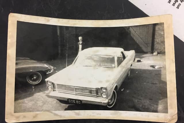 Albert Clayton senior with pop star David Whitfield's Plymouth in the early 1960s.