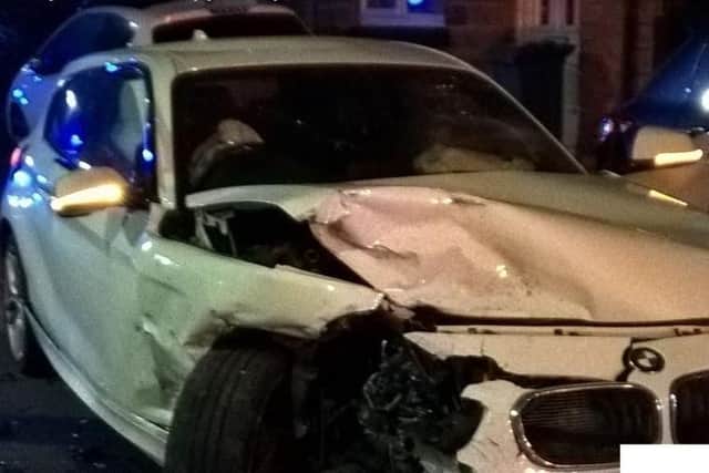 A boy, aged 16, was arrested after a stolen car crashed during a police chase in Sheffield
