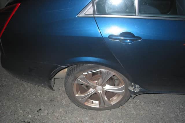 Damage to a previous car of Dave Smith's, which was written off following a collision in 2014