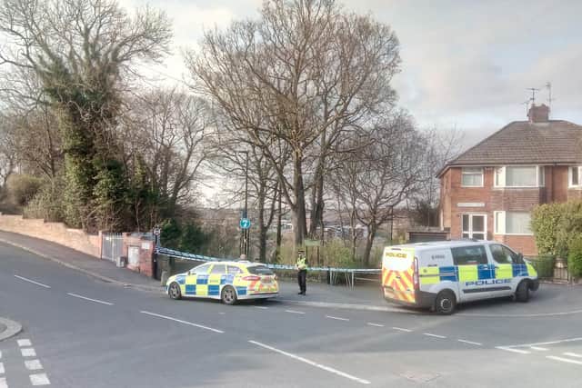 A police cordon on Gayton Road, Pitsmoor, last month after a man was stabbed in the face.