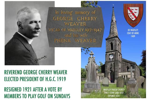 A page devoted to Hillsborough Golf Club co-founder, the Rev George Cherry Weaver