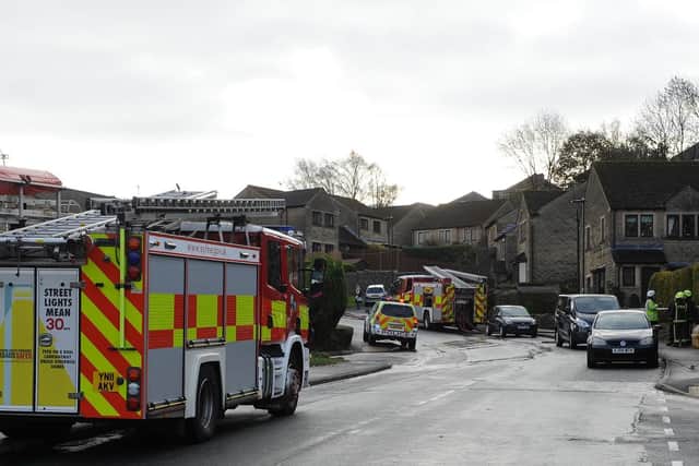 Police and fire service at Spout House.