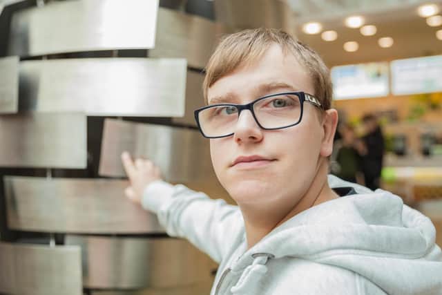Connor Chebrika-Shaw , who received a heart transplant finds his name on the Heart of Steel