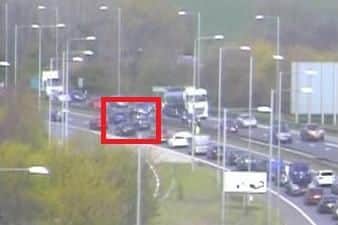 The scene of the earlier crash on the A1(M). Picture: Highways England