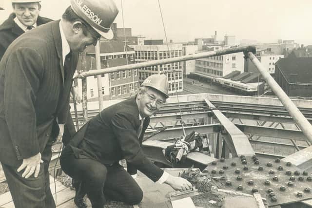 The Crucible opened in 1971 - here the finishing touches are being put to the building.