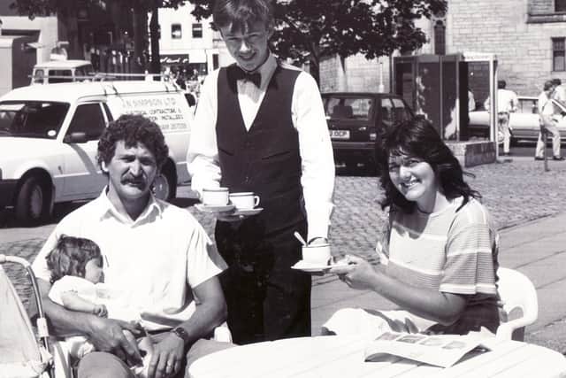 Taking a break from the snooker and outside in the sun in the early 1980s.