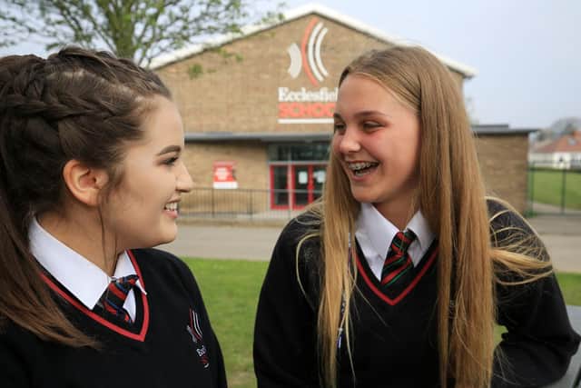Holly Littlewood and Maddison Worswick, both aged 14 (pic: Chris Etchells)
