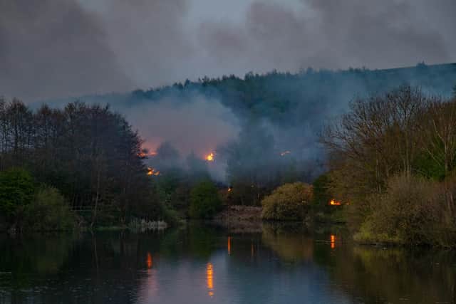 A huge grass fire beside Ulley Reservoir in Rotherham (pic: Steve Bradley (www.trioto.co.uk))