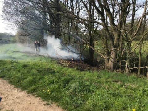 Firefighters tackle a blaze near Norton in Sheffield (pic: Kay Graham)