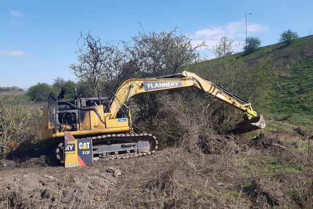 Vandals caused 20,000 worth of damage to a digger, fencing and railway sidings in Rotherham