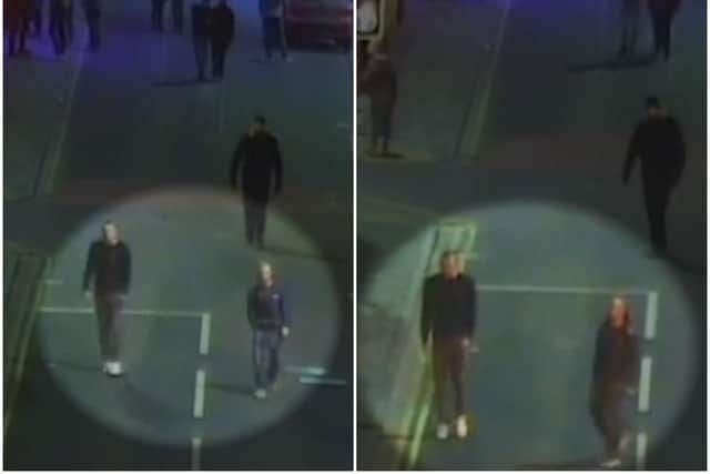 Police would like to speak to these men in connection with the incident.