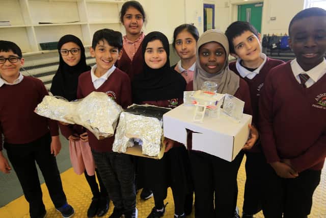 STEM (Science, Technology, Engineering and Maths) activity day, in which pupils made and designed moon buggies at Abbeyfield Primary Academy.