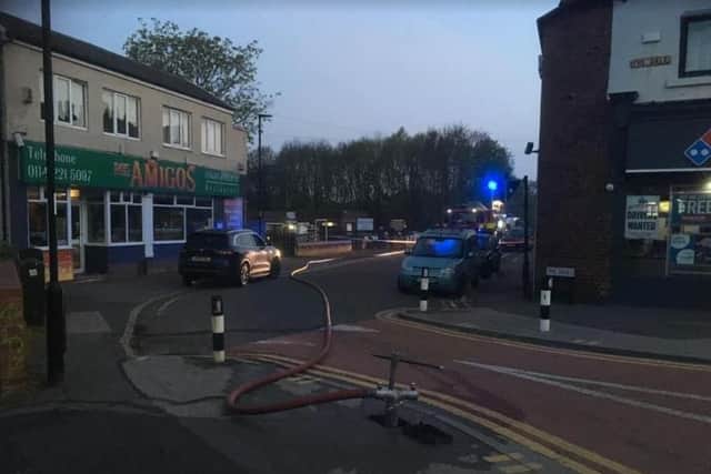 Firefighters were deployed to Woodseats earlier this morning after flames from a bin fire spread to a gas pipe (Pic: Roy Wilson)
