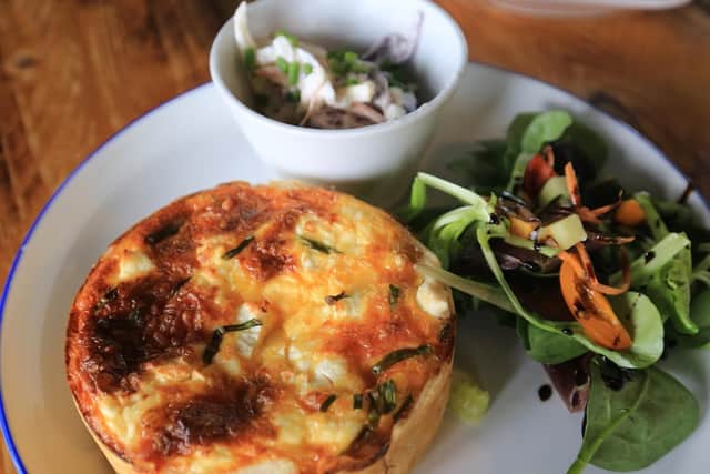 Food review at Reserved, Stannington Park. Feta and chive quiche. Picture: Chris Etchells