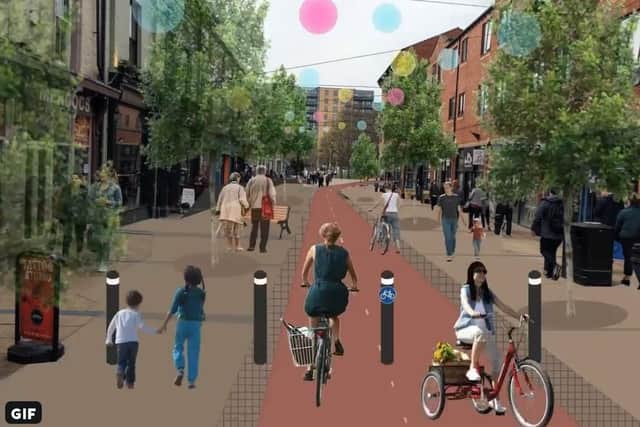How a pedestrianised Division Street could look. Picture: Cycle Sheffield