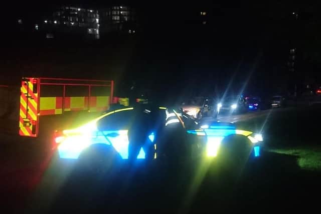 Two men were arrested after a crash during a police chase in Sheffield