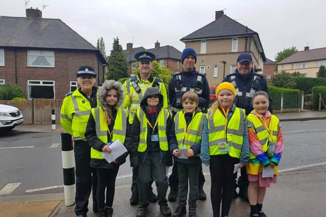 Ecclesfield youngsters with the police.