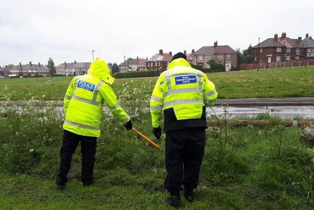 Officers carried out open land searches as part of a day of action on the Manor and Arbourthorne estates