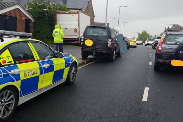 Officers stopped a vehicle.