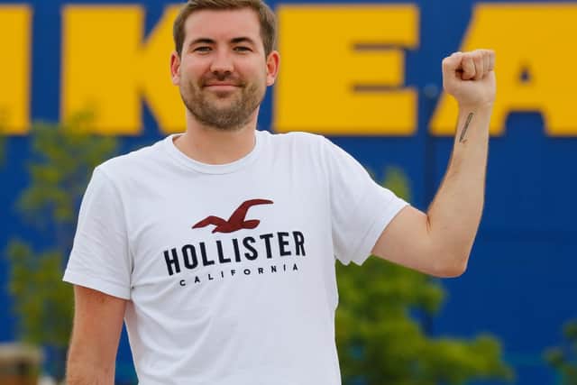 Sheffield's Matt Lee, a huge fan of Ikea, had one of the store's pencils added to his arm.