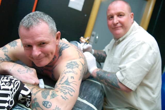 Former solider Shaun Clark of Doncaster had the names of 220 soldiers killed in Afghanistan inked on in aid of Help for Heroes.