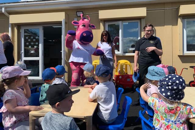 The children were joined by the Millie's Mark mascot for the celebration